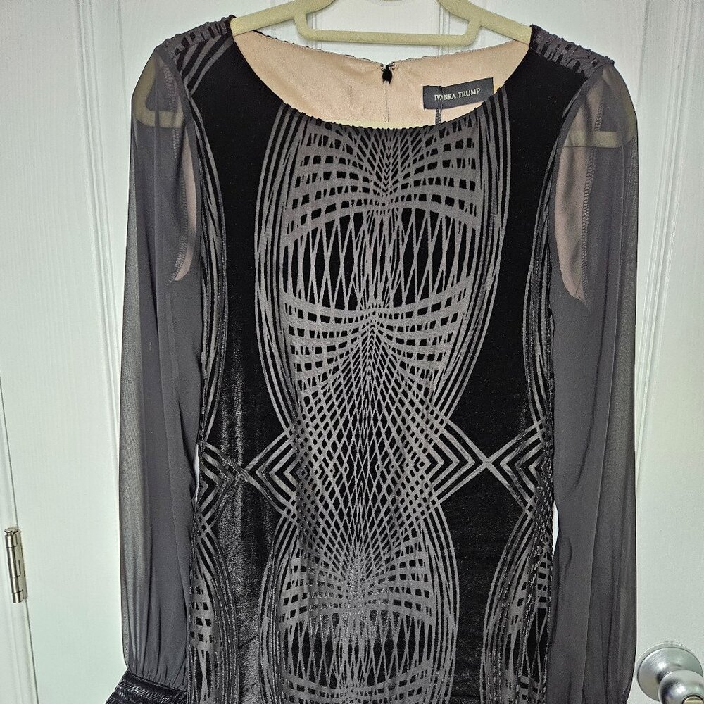 NWT Ivanka Trump from Melanie Lynn Little Black Dress Longsleeves Size 6
